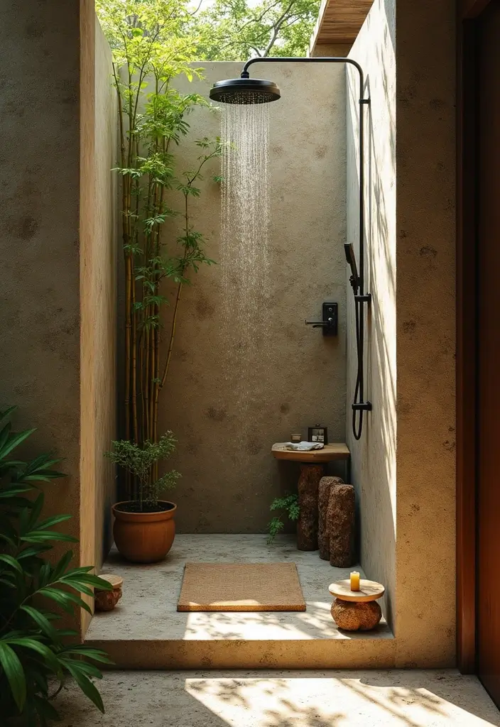 28 Rustic Bathroom Shower Designs That Feel Natural - 26. Incorporating Natural Elements