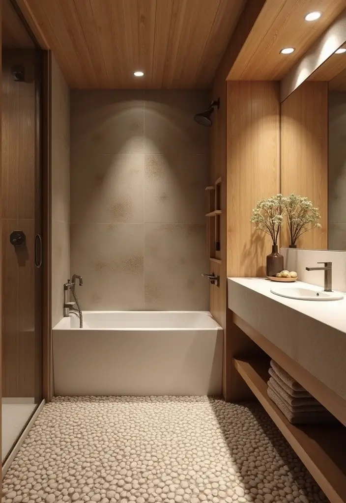 28 Scandinavian Bathroom Ideas That Feel Minimal And Clean - 1. Earthy Tones and Textures