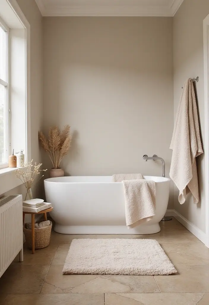 28 Scandinavian Bathroom Ideas That Feel Minimal And Clean - 11. Warm Textiles