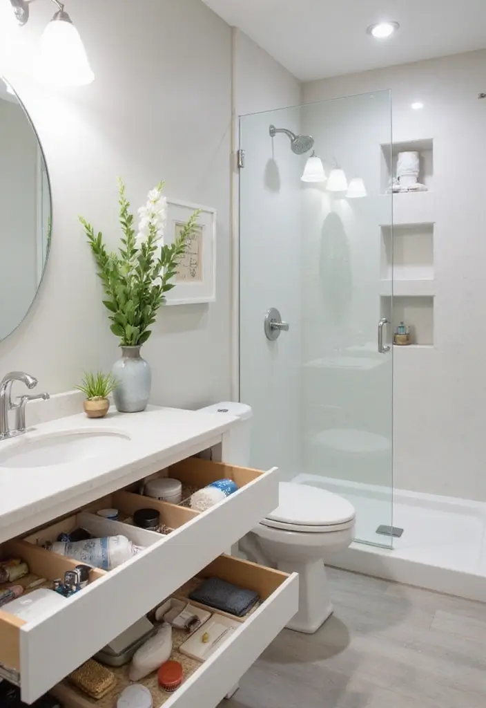 28 Scandinavian Bathroom Ideas That Feel Minimal And Clean - 14. Clever Hiding Spaces