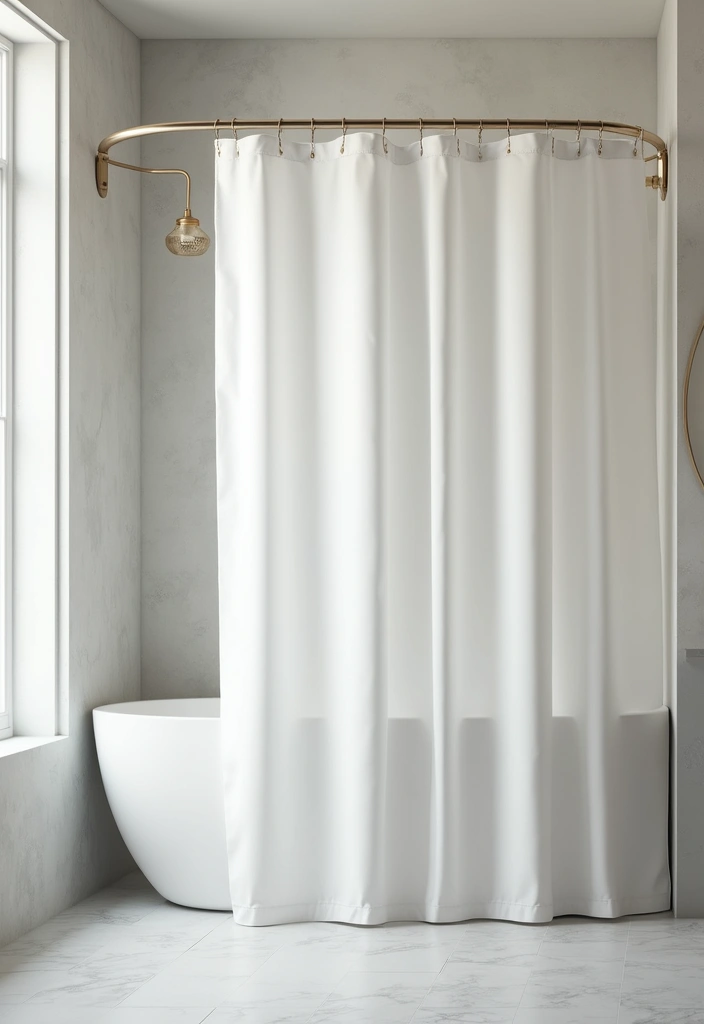 28 Scandinavian Bathroom Ideas That Feel Minimal And Clean - 16. Minimalist Shower Curtains
