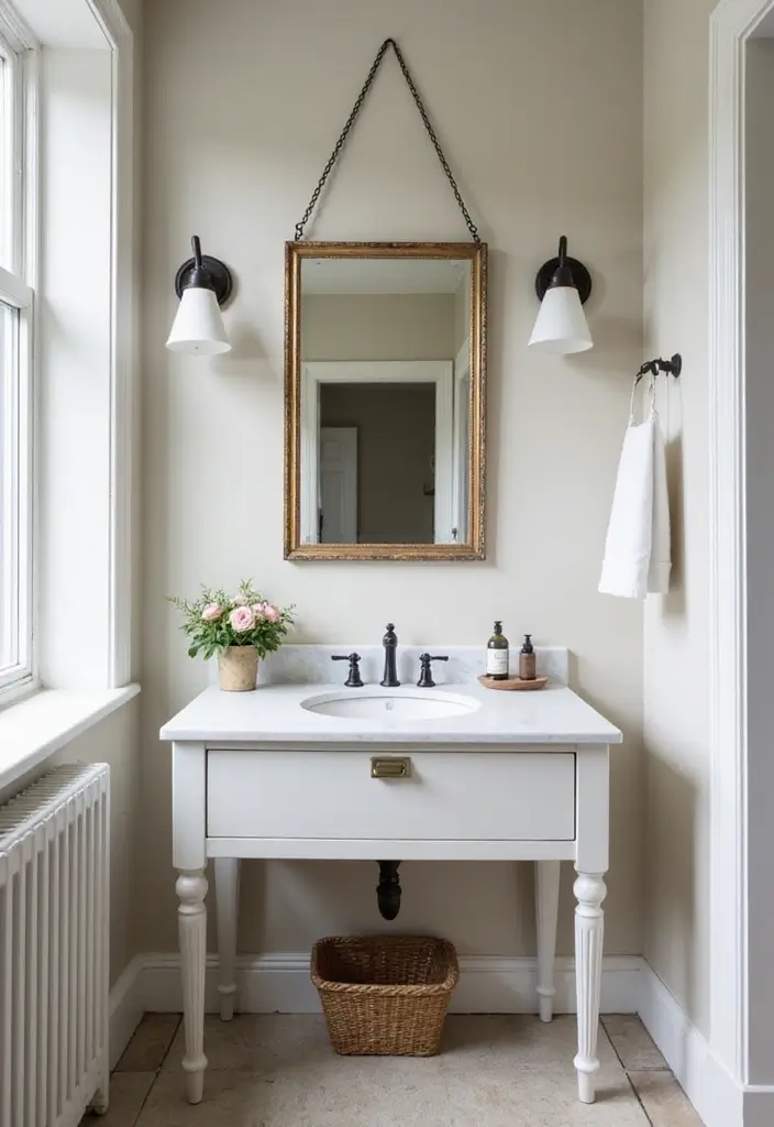 28 Scandinavian Bathroom Ideas That Feel Minimal And Clean - 19. Vintage Touches