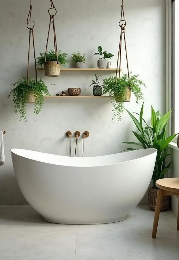 28 Scandinavian Bathroom Ideas That Feel Minimal And Clean - 22. In-Bathroom Plants