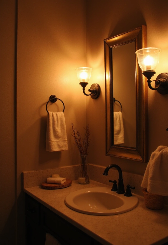 28 Scandinavian Bathroom Ideas That Feel Minimal And Clean - 25. Soft Ambient Lighting