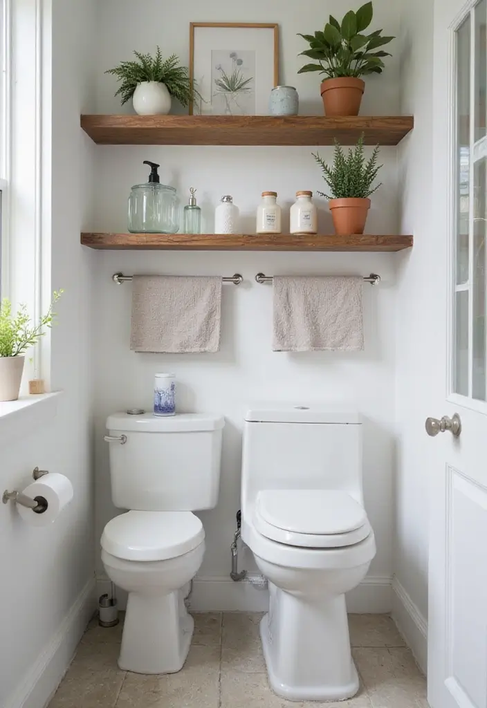 28 Small Bathroom Modern Design Inspirations - 16. Open Shelving