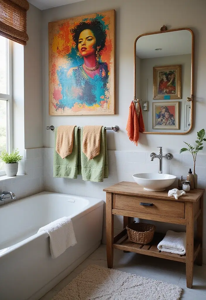 28 Small Bathroom Modern Design Inspirations - 27. Bold Bathroom Accessories