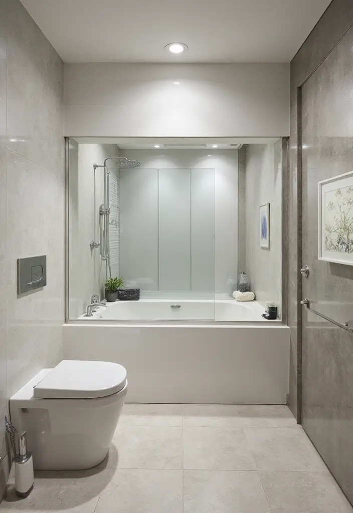 28 Small Bathroom Modern Design Inspirations - 28. Smart Space Dividers