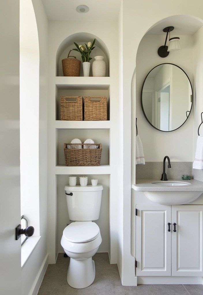28 Small Bathroom Modern Design Inspirations - 3. Clever Storage Nooks