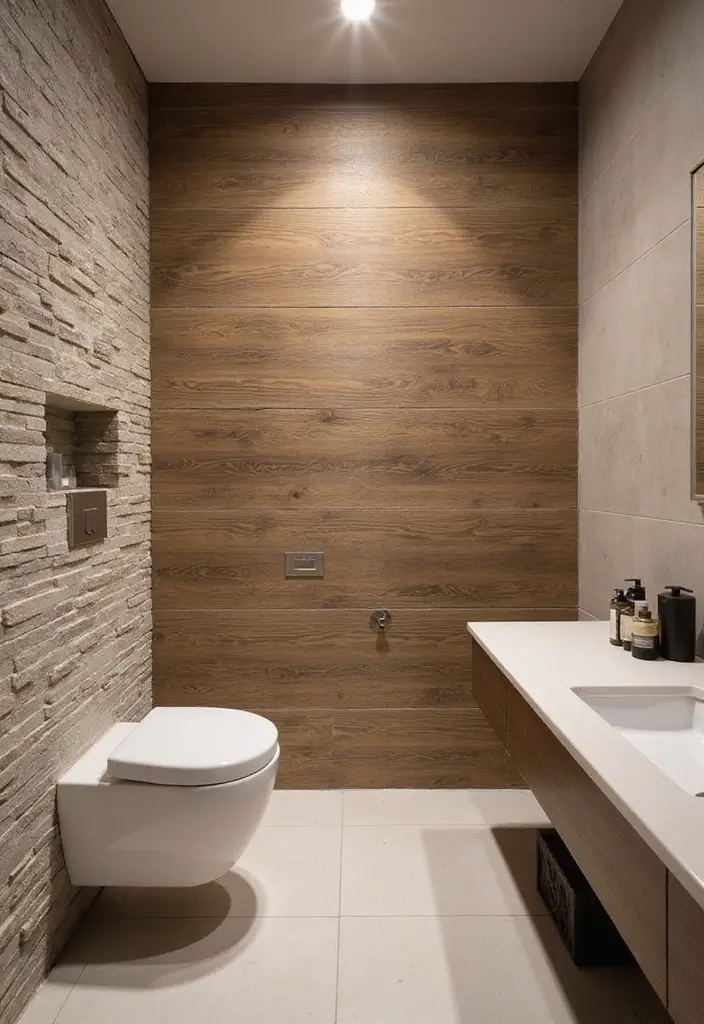 28 Small Bathroom Modern Design Inspirations - 8. Textured Walls