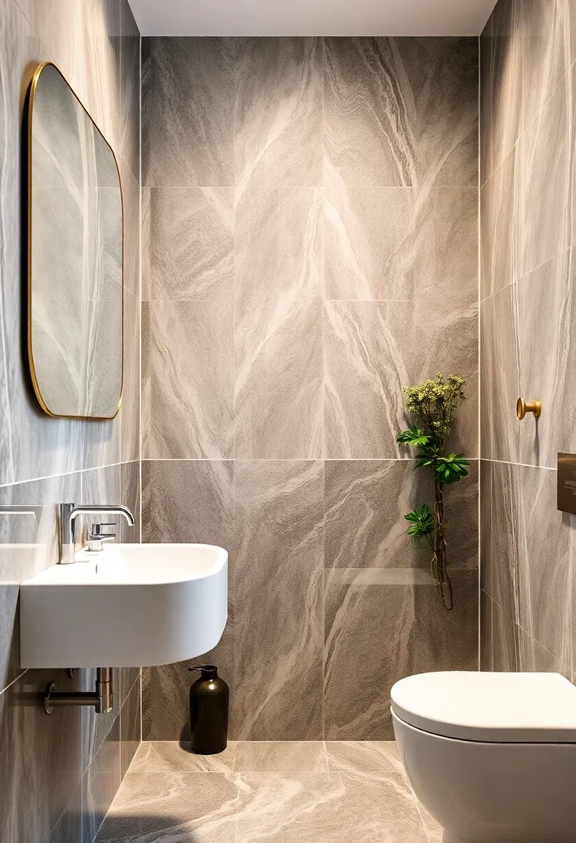 28 Small Bathroom Tiles Design Ideas That Feel Elegant - 19. High Gloss Tiles for a Luxe Look