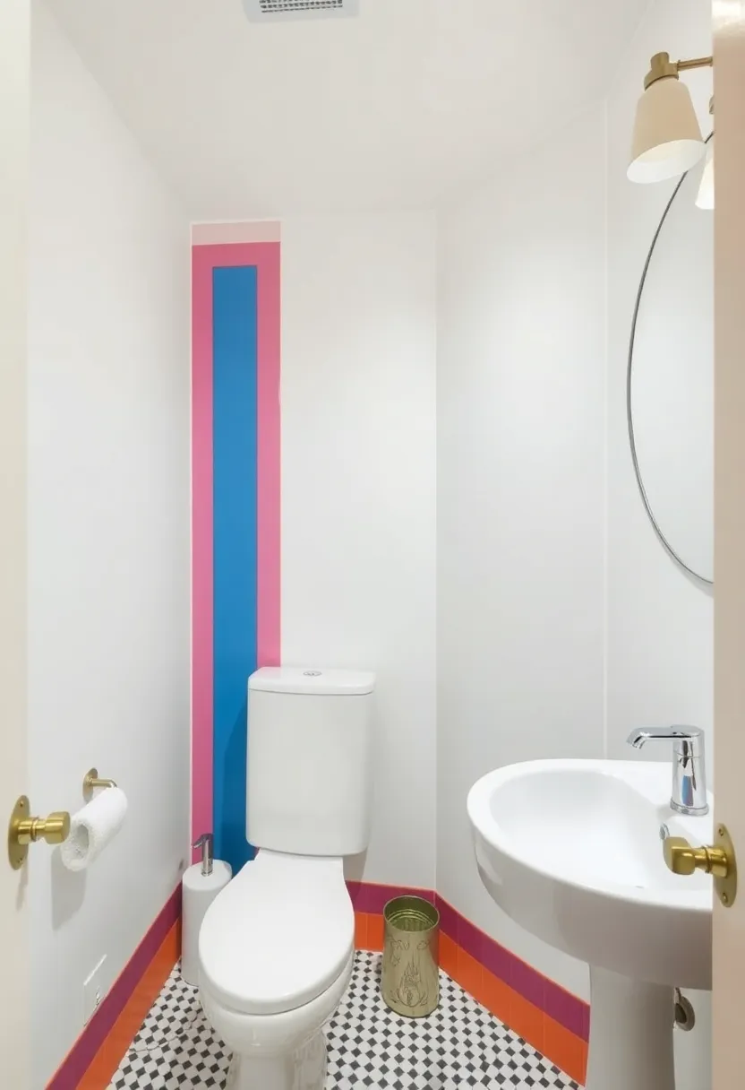 28 Small Bathroom Tiles Design Ideas That Feel Elegant - 27. Colorful Borders