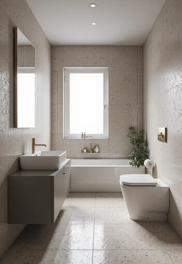 28 Small Bathroom Tiles Design Ideas That Feel Elegant - 5. Terrazzo Tiles