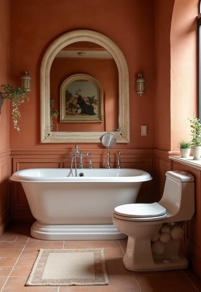 28 Terracotta Bathroom Walls That Add Warmth - 28. Timeless Terracotta