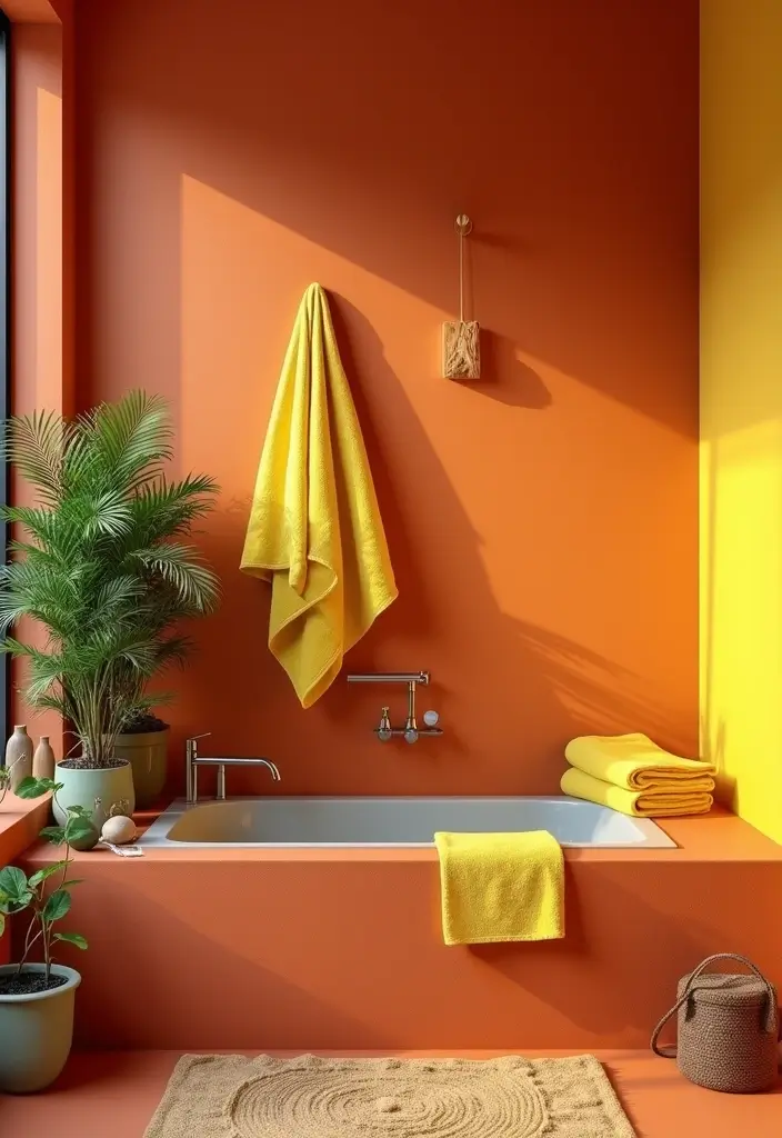 28 Terracotta Bathroom Walls That Add Warmth - 6. Warm Color Combinations
