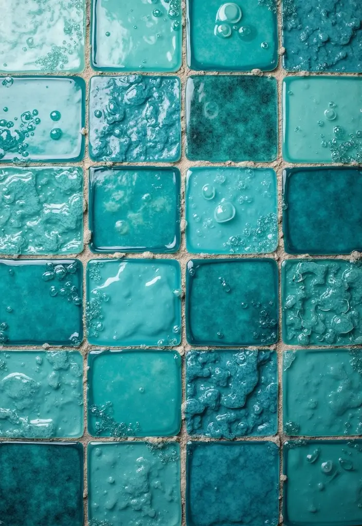 28 Turquoise Bathroom Ideas That Feel Beachy - 1. Oceanic Tiles