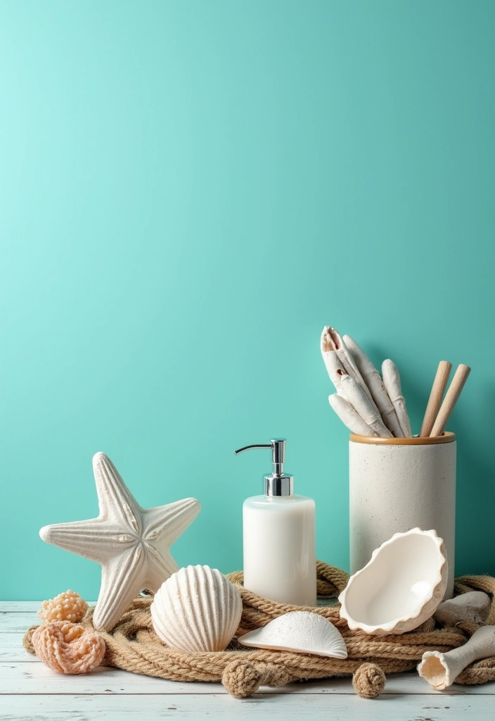 28 Turquoise Bathroom Ideas That Feel Beachy - 3. Nautical Accessories