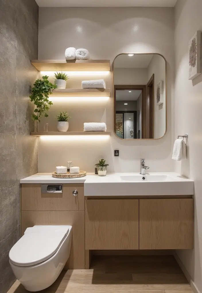 29 2x2 Bathroom Bloxburg Ideas That Maximize Space - 1. Floating Shelves Galore