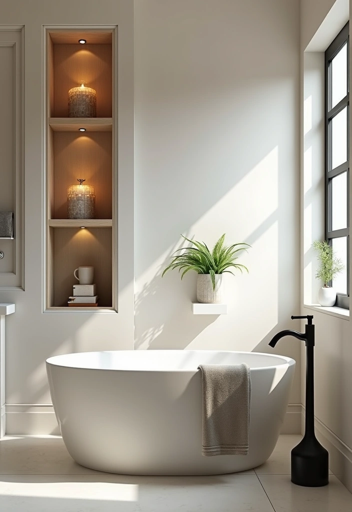 29 2x2 Bathroom Bloxburg Ideas That Maximize Space - 11. Niche Shelving