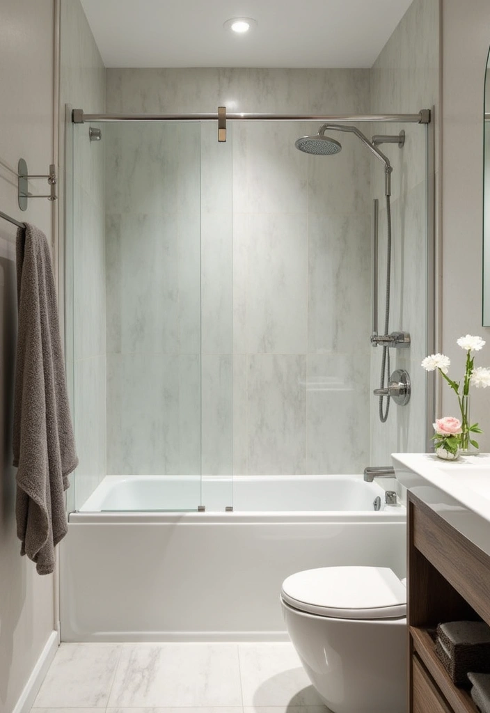 29 2x2 Bathroom Bloxburg Ideas That Maximize Space - 20. Clear Shower Curtains