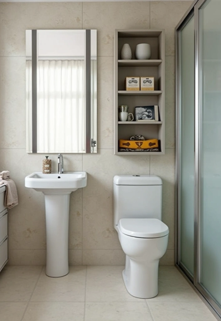 29 2x2 Bathroom Bloxburg Ideas That Maximize Space - 25. Space-Saving Bathroom Mirror