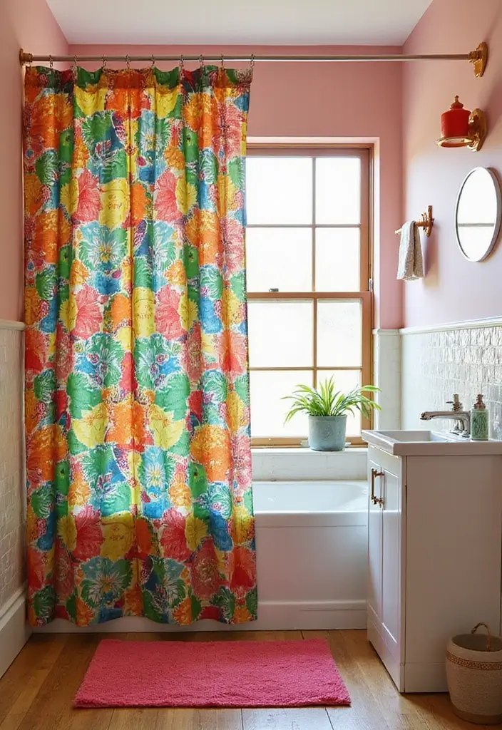 29 2x2 Bathroom Bloxburg Ideas That Maximize Space - 7. Colorful Shower Curtains
