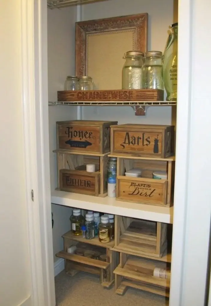 29 Bathroom Closet Ideas That Add Storage - 11. Repurposed Items for Unique Storage