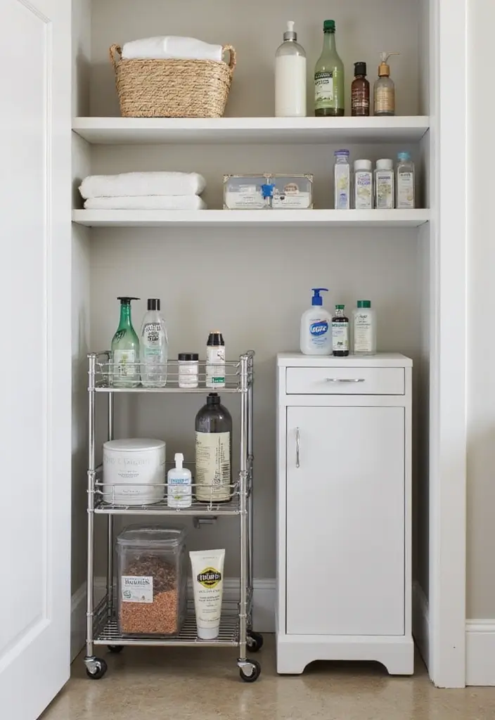 29 Bathroom Closet Ideas That Add Storage - 15. Slim Storage Solutions
