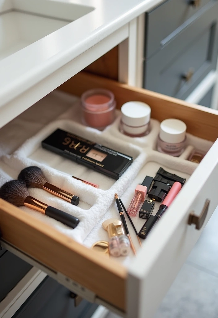 29 Bathroom Closet Ideas That Add Storage - 7. Customized Drawer Inserts