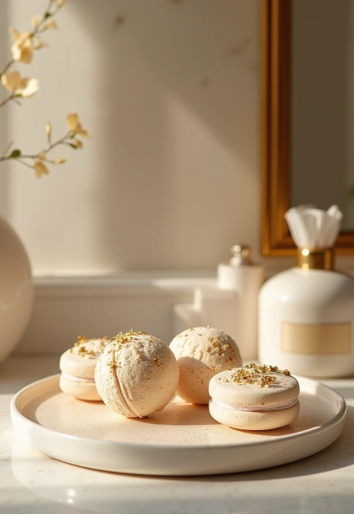 29 Bathroom Gold Accents That Add Glamour - 20. Gold Bath Bombs and Soaps