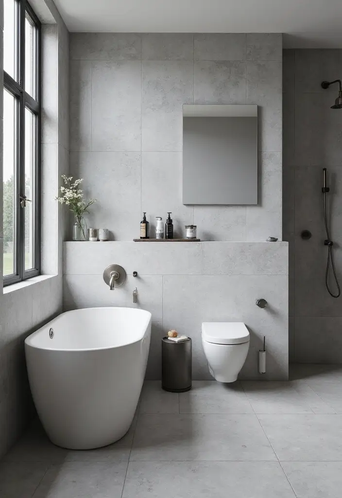 29 Bathroom Tile Combinations That Always Work - 7. Monochrome Elegance