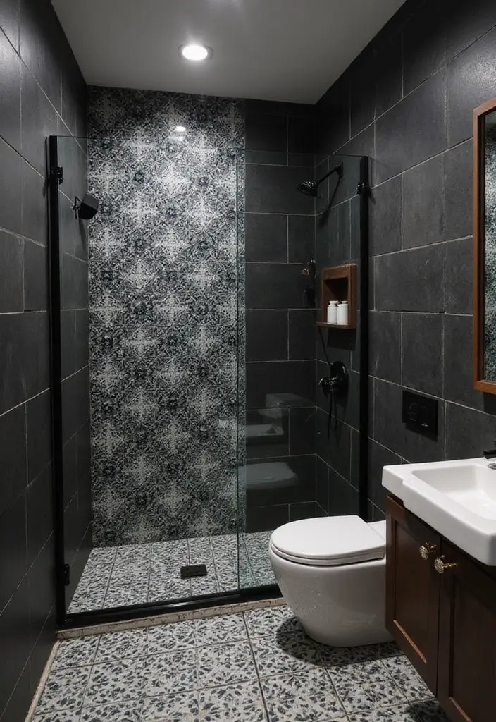 29 Black Tile Bathroom Ideas That Feel Modern And Bold - 28. Creative Tile Layouts