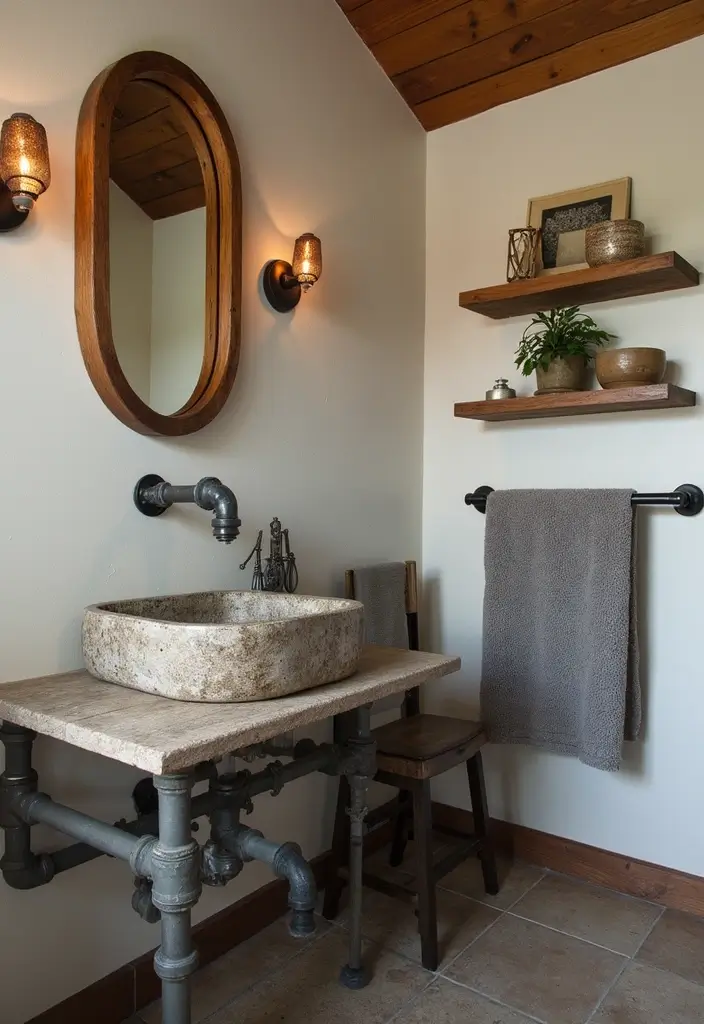 29 Boys Bathroom Decor Ideas That Look Cool - 1. Industrial Pipe Fixtures