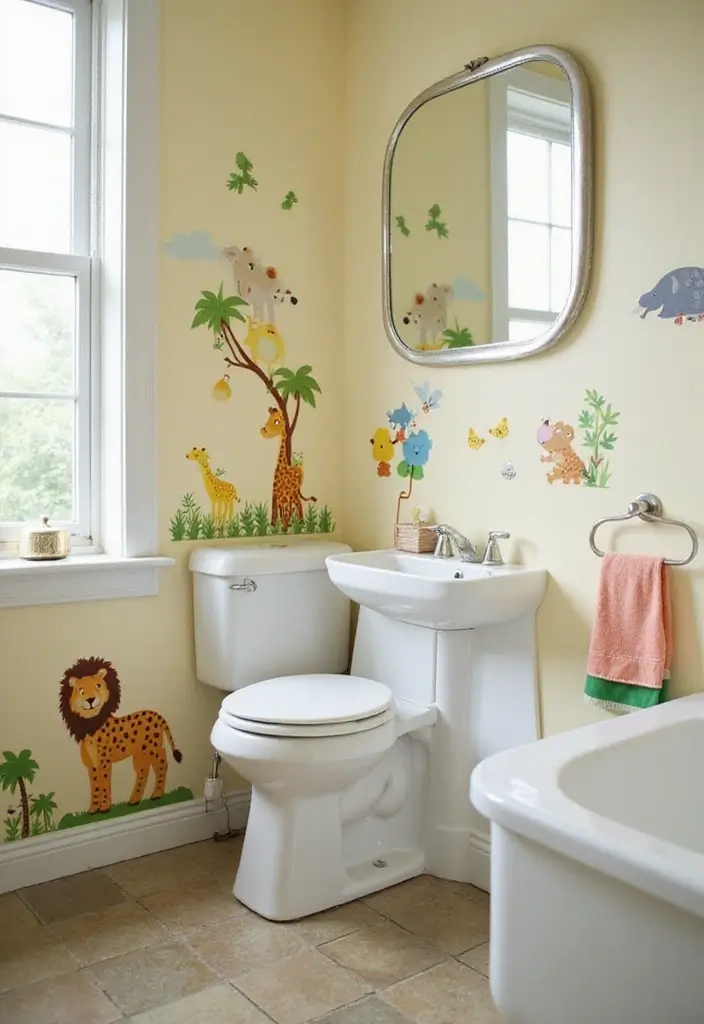 29 Boys Bathroom Decor Ideas That Look Cool - 13. Bath Time Adventure Wall Decals