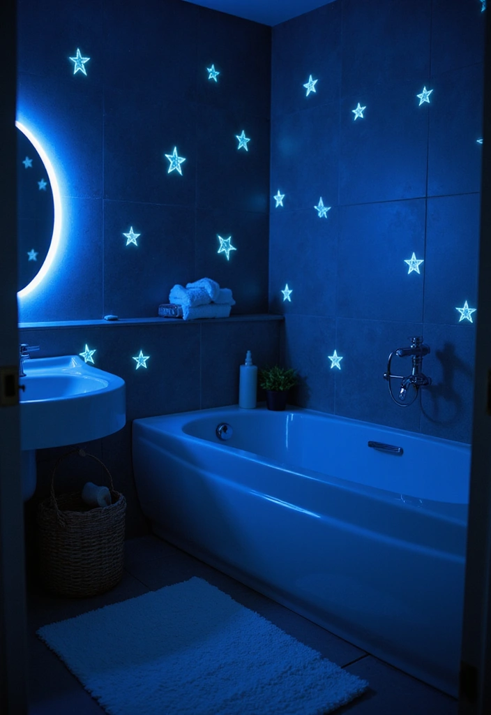 29 Boys Bathroom Decor Ideas That Look Cool - 28. Glow-in-the-Dark Elements