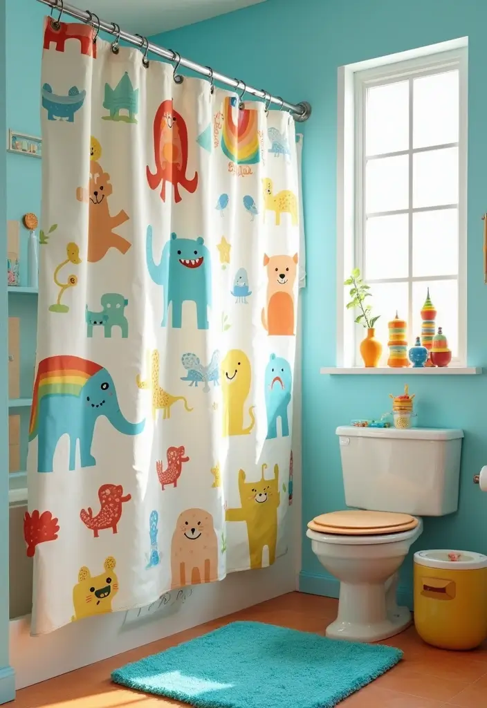 29 Boys Bathroom Decor Ideas That Look Cool - 6. Fun Shower Curtains