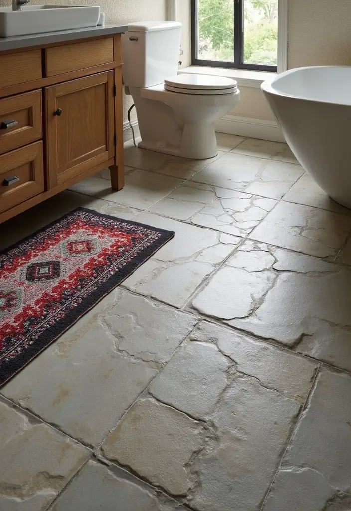 29 Boys Bathroom Decor Ideas That Look Cool - 7. Rugged Flooring Choices