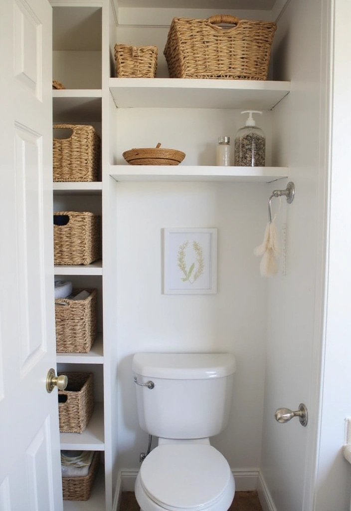 29 Coffee Shop Bathroom Ideas That Feel Cozy - 16. Functional Storage Solutions