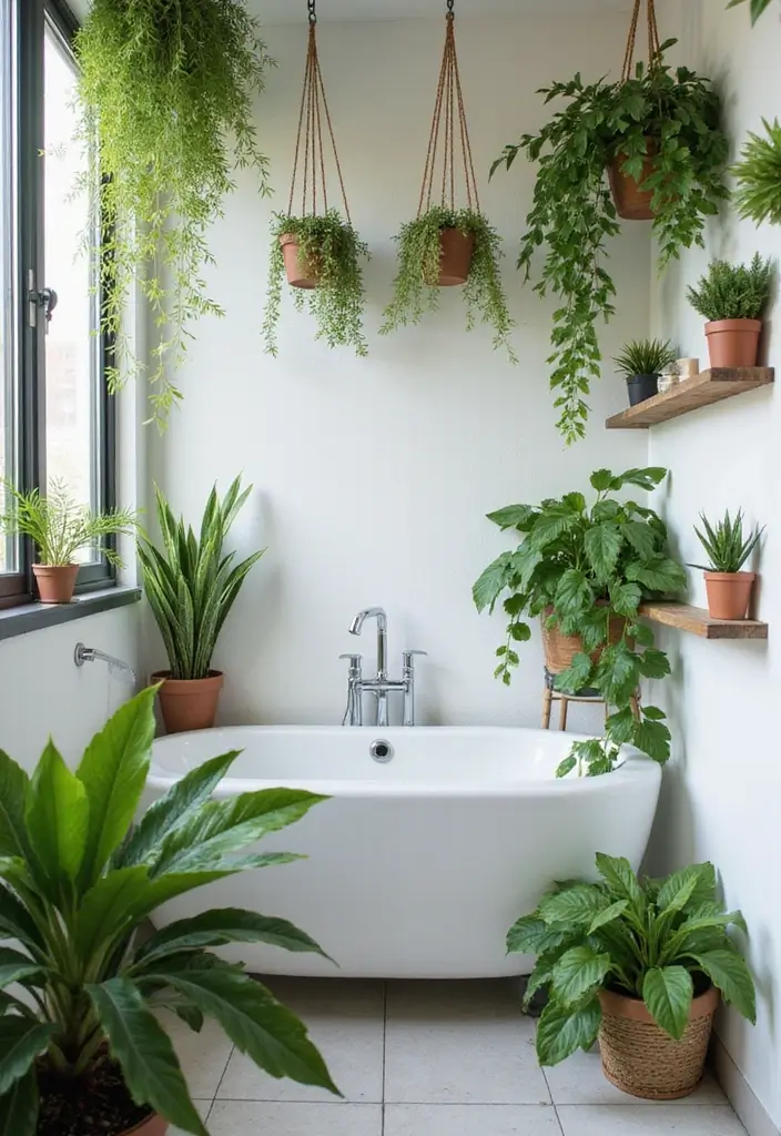 29 Coffee Shop Bathroom Ideas That Feel Cozy - 5. Greenery Galore