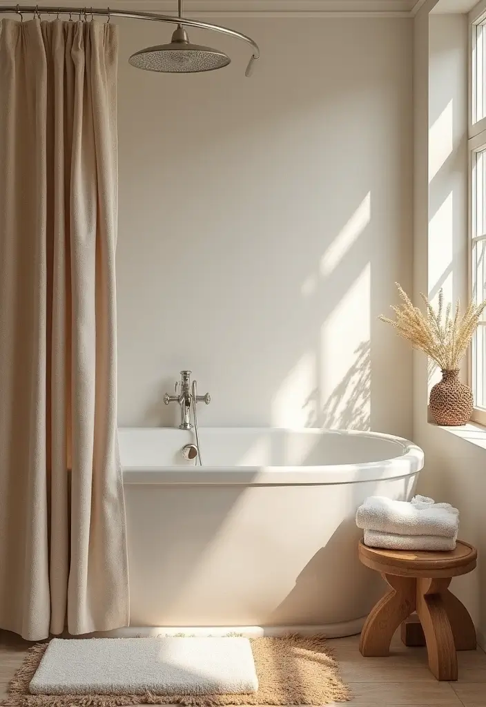 29 Coffee Shop Bathroom Ideas That Feel Cozy - 8. Soft Textiles