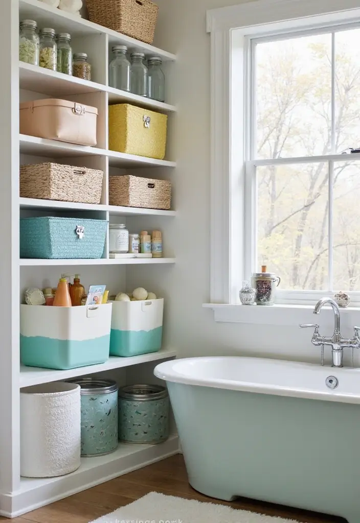 29 Girly Bathroom Aesthetic Ideas That Feel Playful - 13. Stylish Storage Solutions