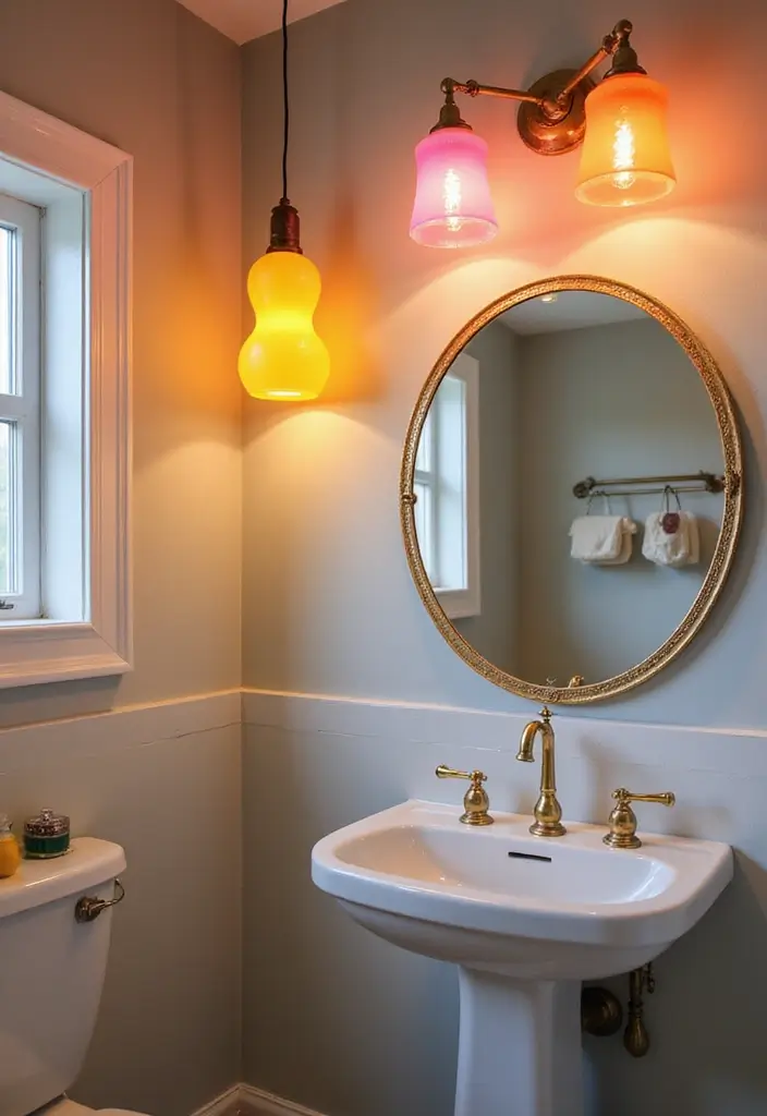29 Girly Bathroom Aesthetic Ideas That Feel Playful - 18. Whimsical Lighting Fixtures