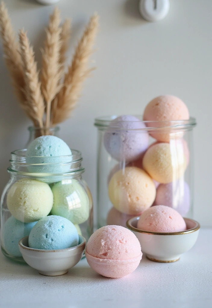 29 Girly Bathroom Aesthetic Ideas That Feel Playful - 26. Cute Bath Bomb Displays