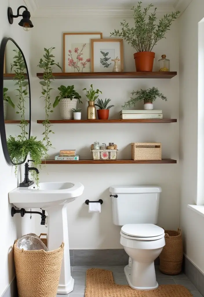 29 Girly Bathroom Aesthetic Ideas That Feel Playful - 5. Fun Shelving Ideas