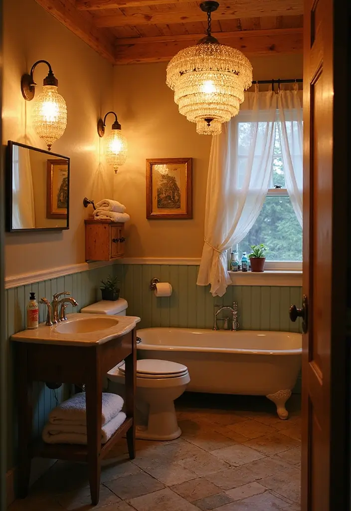 29 Girly Bathroom Aesthetic Ideas That Feel Playful - 8. Light Fixtures with Flair
