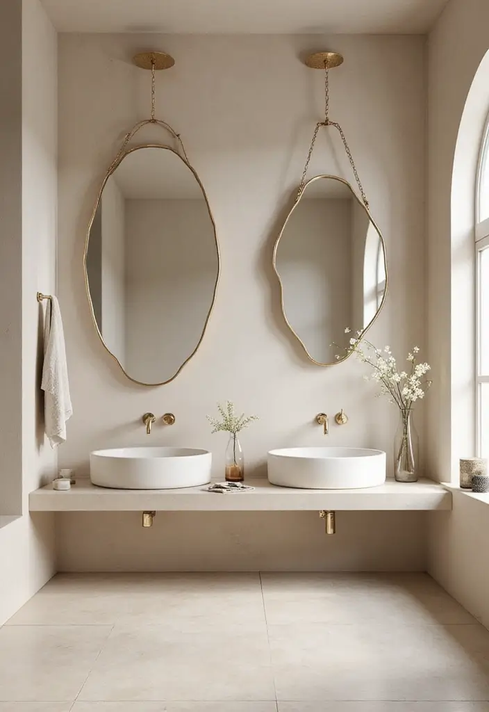 29 Japandi Style Bathroom Ideas With Zen Aesthetics - 15. Organic Shapes and Lines