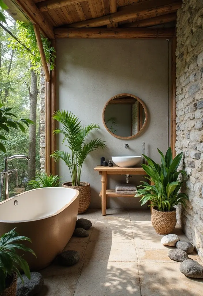 29 Japandi Style Bathroom Ideas With Zen Aesthetics - 5. Zen Elements: Incorporate Nature
