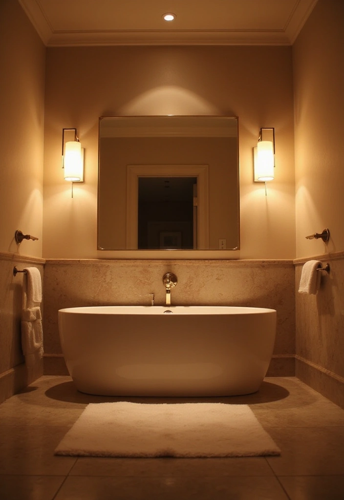 29 Japandi Style Bathroom Ideas With Zen Aesthetics - 9. Soft Lighting for a Tranquil Ambiance
