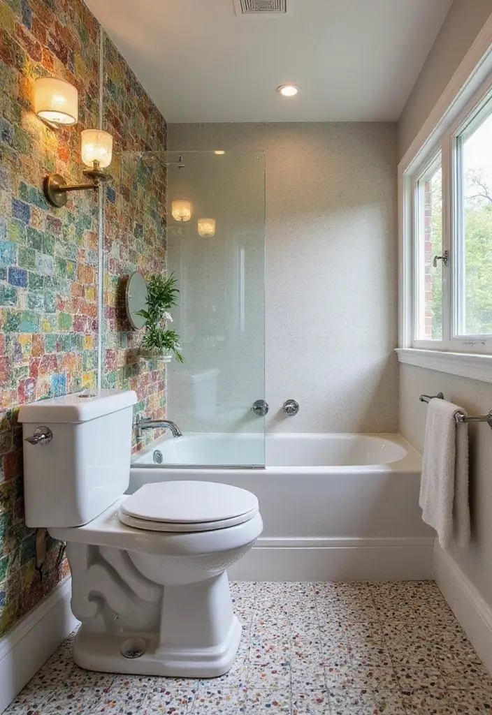 29 Modern Guest Bathroom Ideas That Impress Visitors - 11. Artistic Tile Designs