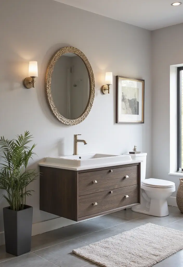 29 Modern Guest Bathroom Ideas That Impress Visitors - 14. Floating Vanities