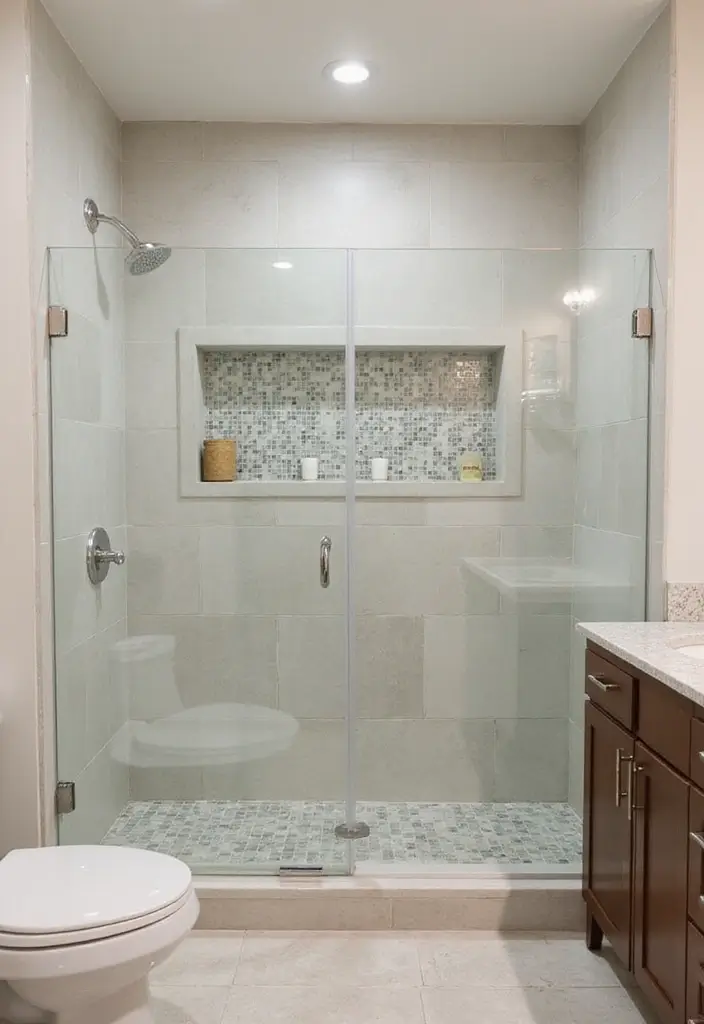 29 Modern Guest Bathroom Ideas That Impress Visitors - 27. Unique Shower Niches